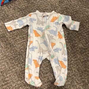 Carter's White and Orange Footies One Piece